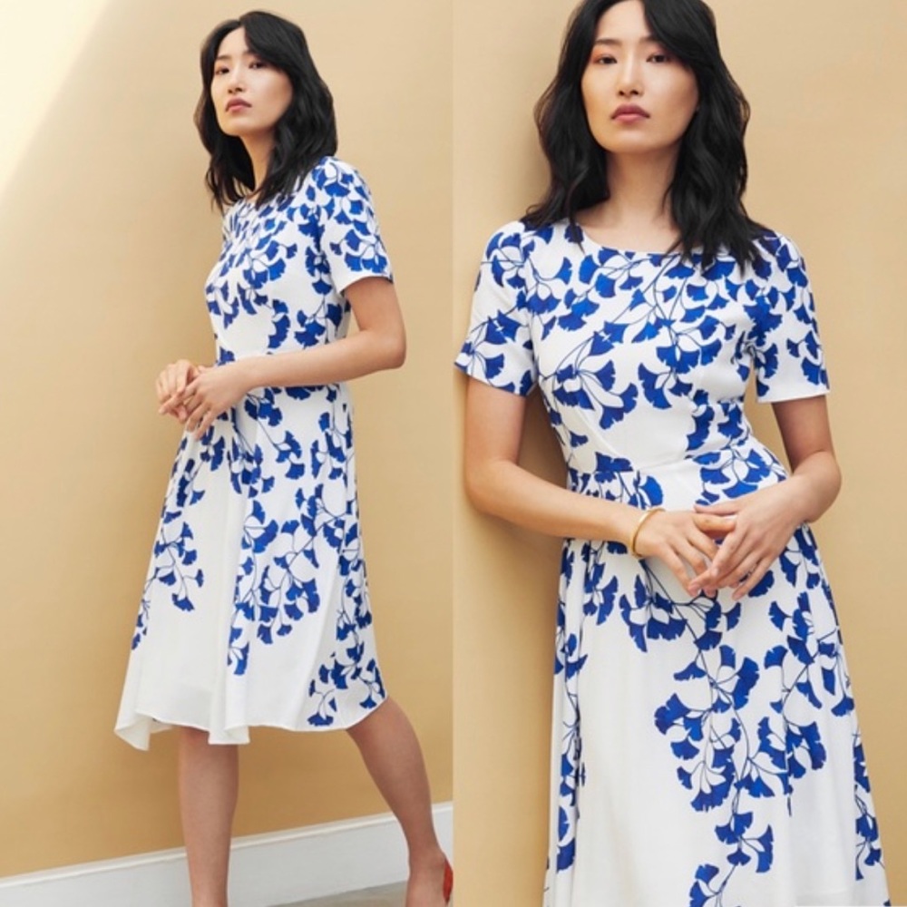 The Fold London Somerby Dress Printed Crepe